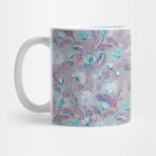 Soft Smudgy Blue and Purple Floral Pattern Mug